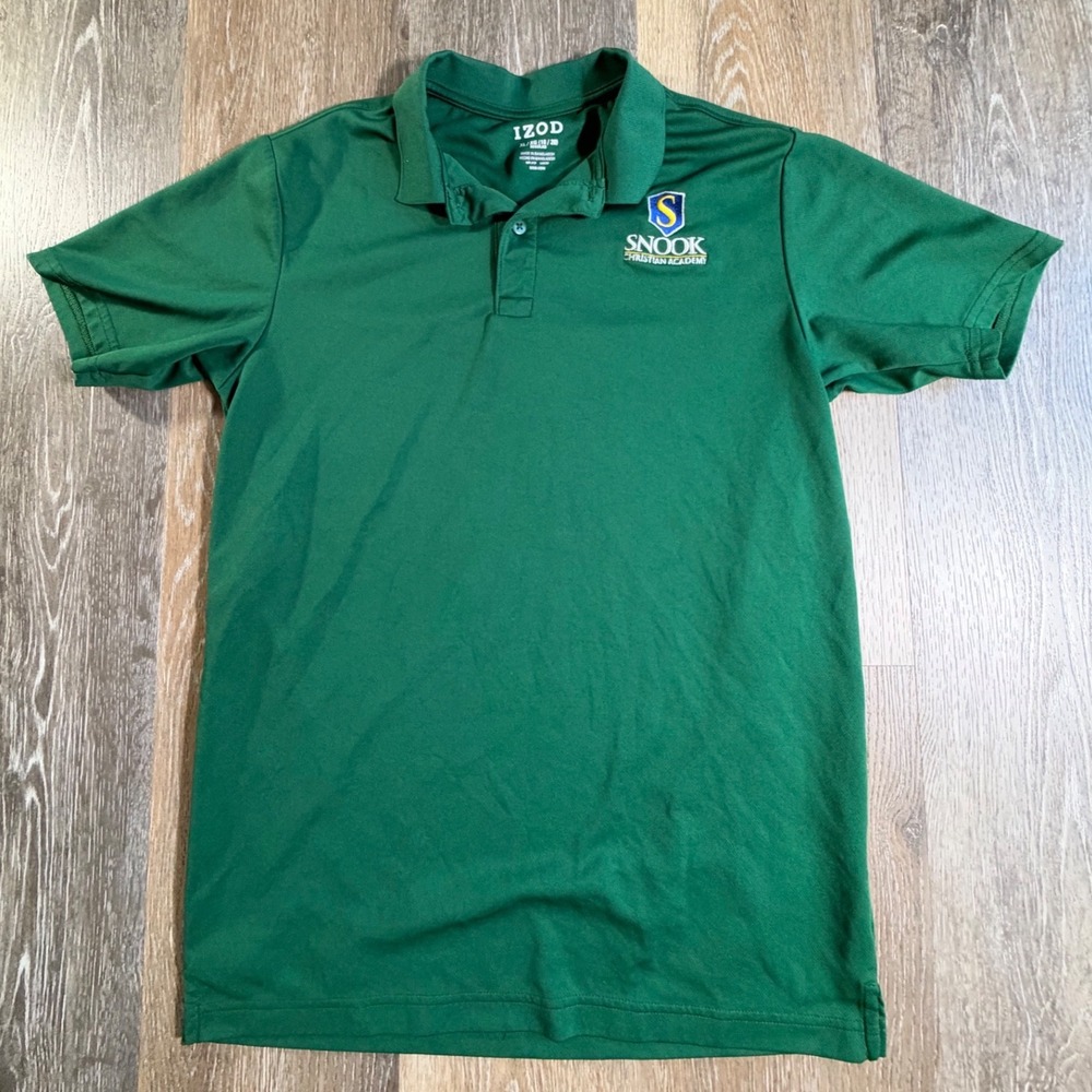 IZOD Polo Shirt Kids XL 18/20 Green Snook Christian Academy Short Sleeve